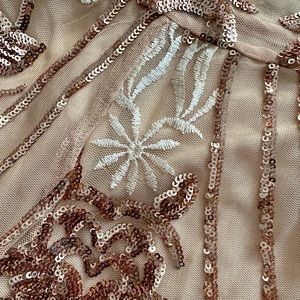 Pretty Little Thing rose gold sequins dress